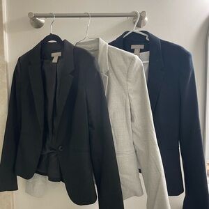 H&M Black, Gray, and Navy Blazer Set